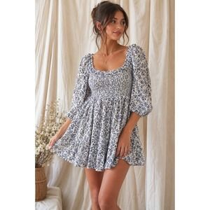 Super Natural Secret Mission S  Greenport Floral Smocked Dress Coquette Babydoll